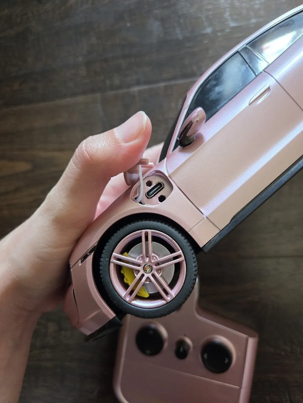 ​FAO Schwarz Metallic Pink Porsche Taycan Turbo S RC Car – Remote Controlled